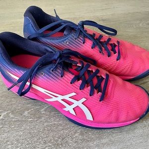 Asics Womens Tennis Shoes, Size 8.5, Athletic Sneakers, Pink Purple